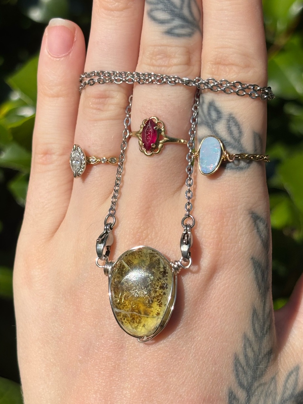 Yellow Opal interchangeable necklace